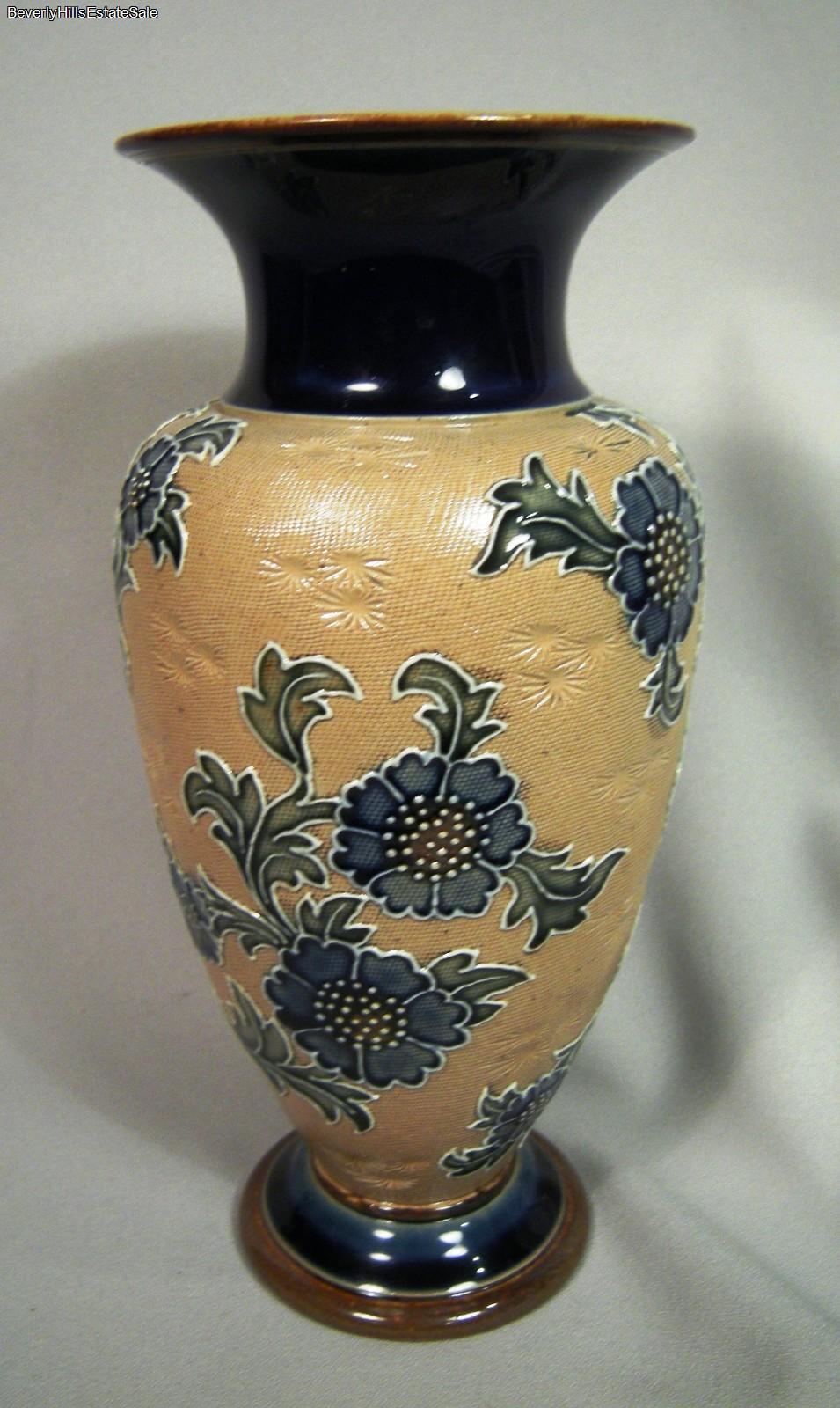 Antique Royal Doulton Lambeth Flower Ceramic Vase eBay