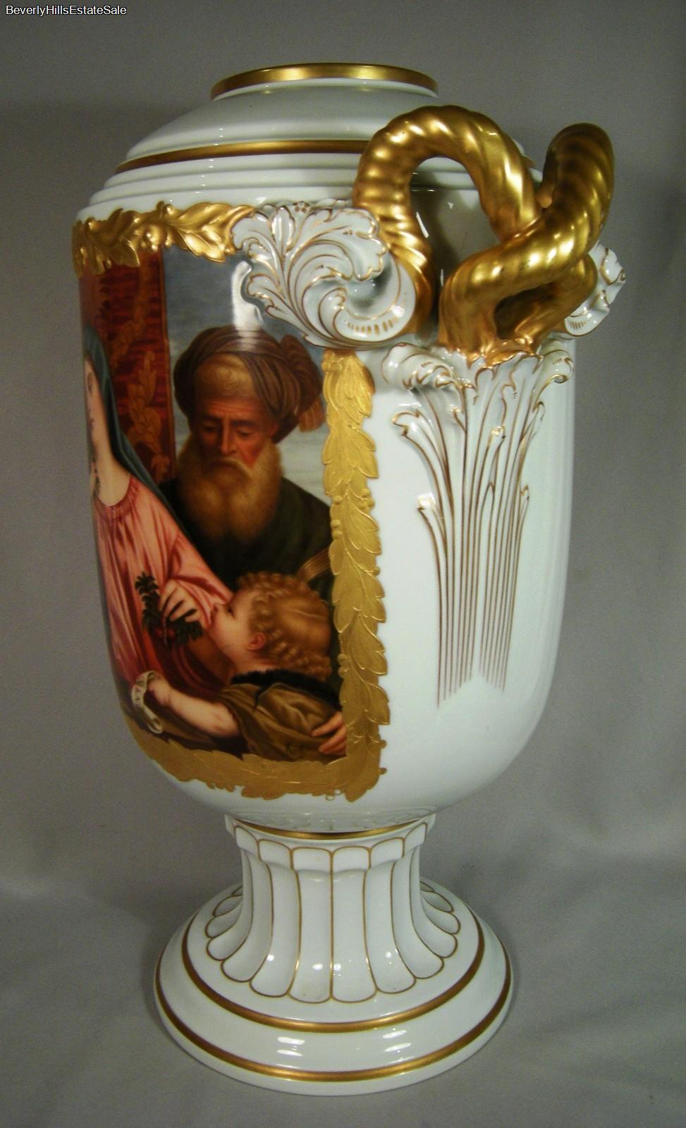 Exquisite Large Antique Rosenthal Vase Gold HandPainted Portrait eBay