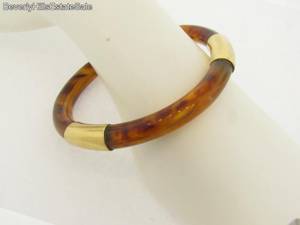 Antique Victorian Faux Tortoise Shell 18k Gold Bangle Bracelet | eBay