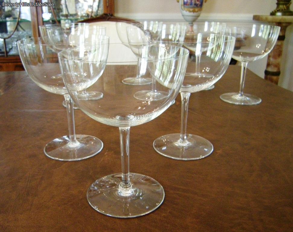 9 Large Vintage Baccarat Crystal Balloon Red Wine Stemmed Glasses eBay
