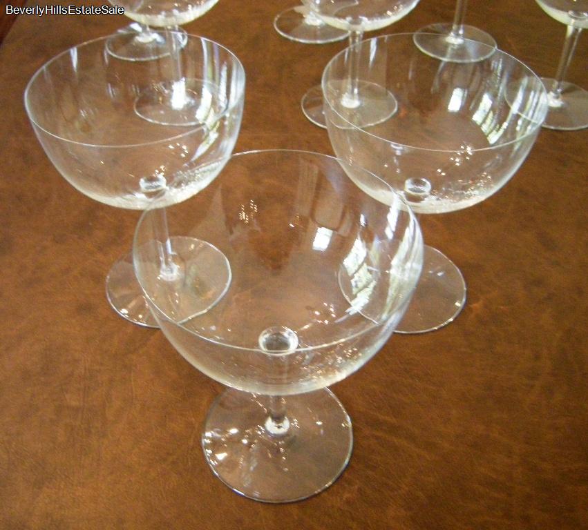9 Large Vintage Baccarat Crystal Balloon Red Wine Stemmed Glasses eBay
