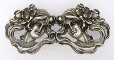 Rare Antique Art Nouveau Womans Face Sterling Silver Belt Buckle By ...
