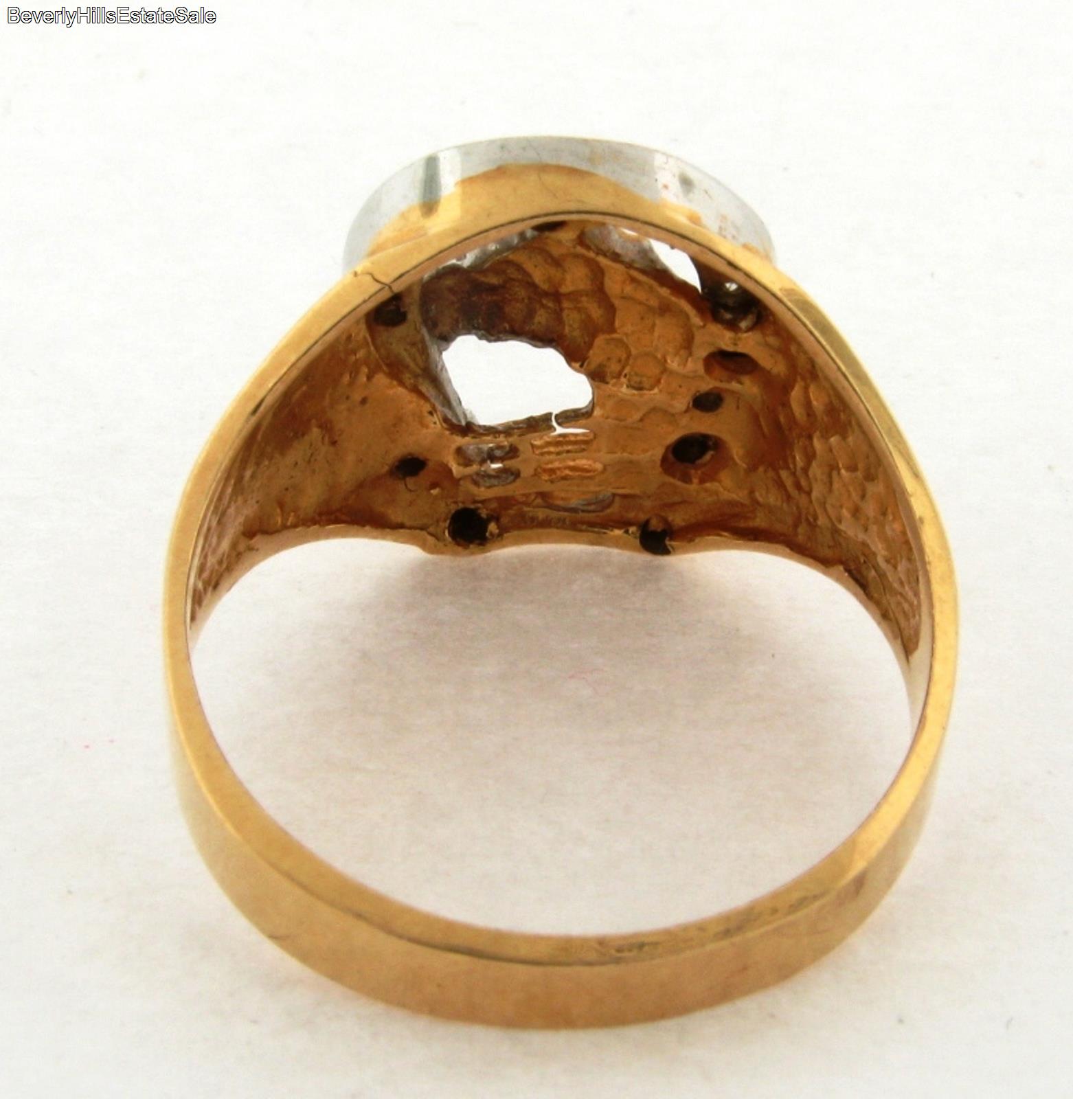 Vintage Horse And Horseshoe Diamond 18k Yellow Gold Mens Ring eBay